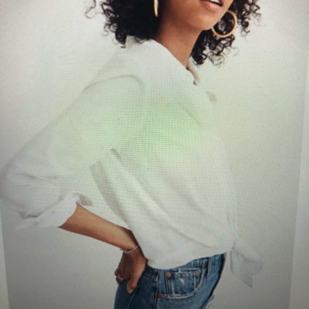 Madewell White Tie Front Shirt size M